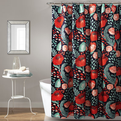 Poppy Garden Floral Shower Curtain