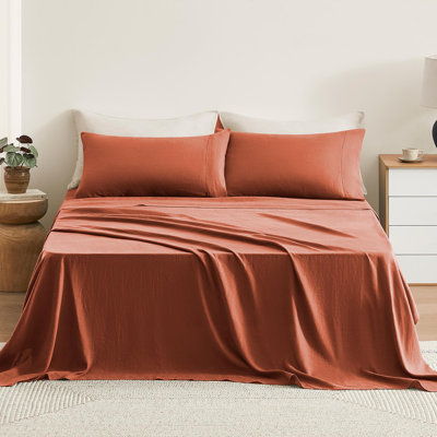 TOSMO 100% Linen Sheet Set