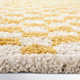 Walker Checkered Mustard/Cream Shag Area Rug