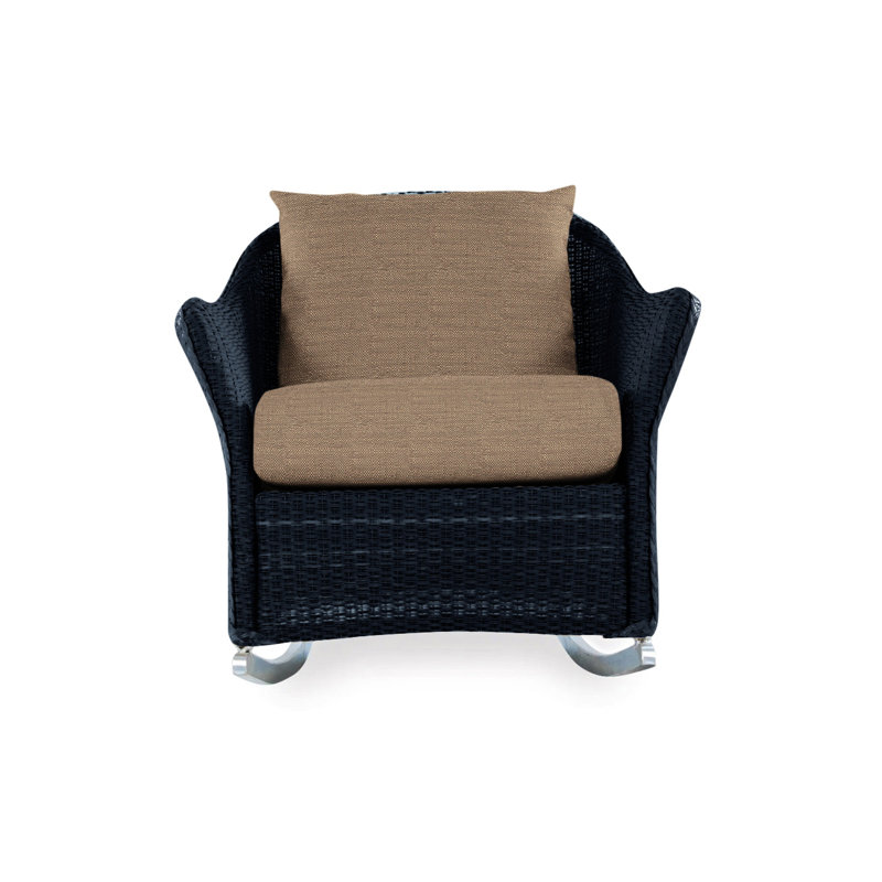Weekend Retreat Outdoor Rocker Chair, Demo Oatmeal, Ebony