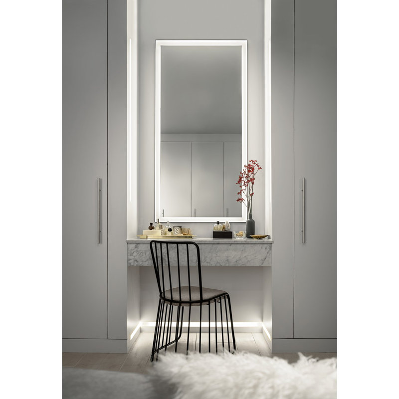 Miroir d'appoint Daliah, 31,5 po x 23,5 po, 775, Argent mat