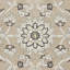 Tapis beige / noir en polypropylène à motif floral fabriqué à la machine 7 pi 7 po x 10 pi 10 po Arloene-79848538