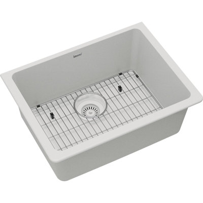 Quartz 24-5/8" x 18-1/2" x 9-1/2" Undermount Kitchen Sink with Basket Strainer