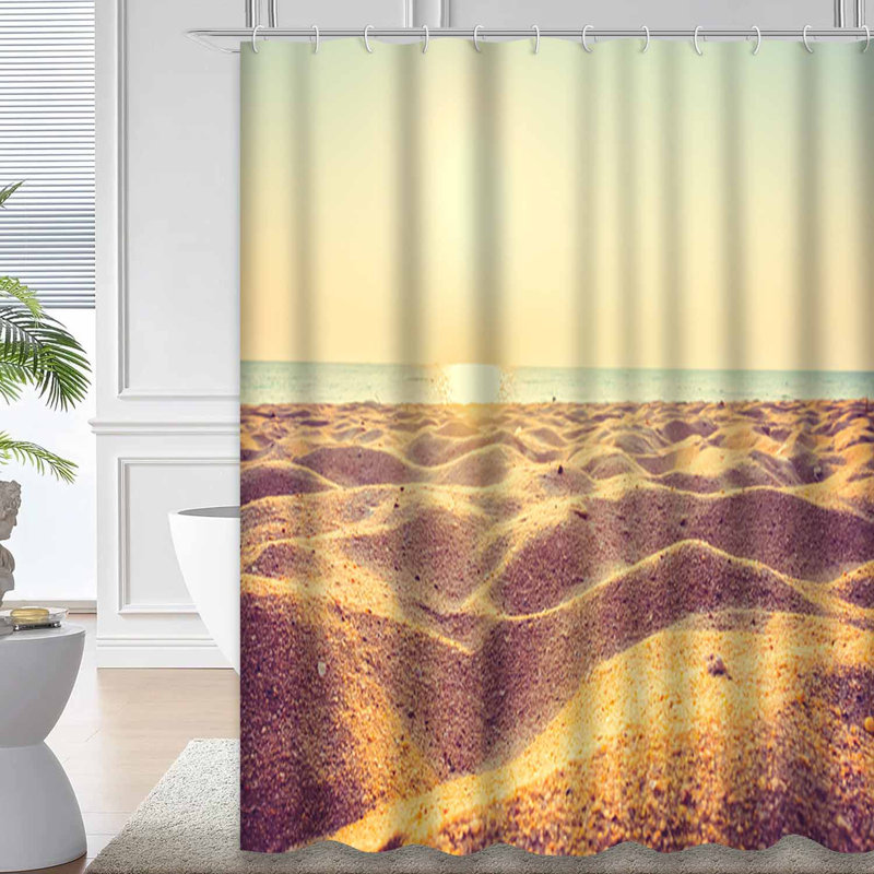 Rideau de douche avec 12 crochets Beautiful Beach Sand Sea Sunset, L 72 po x l 84 po