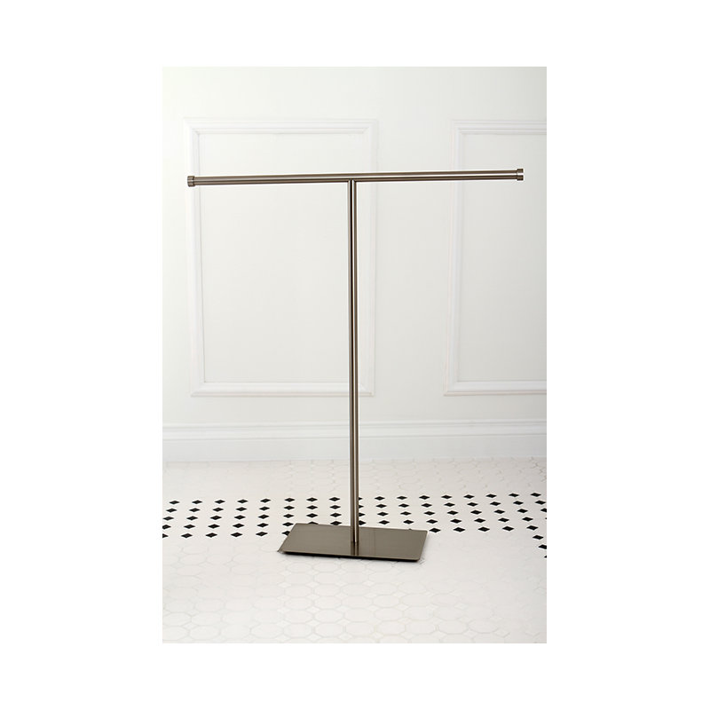 Kingston Brass Claremont Freestanding T-Shape Towel Rack, Brushed Nickel