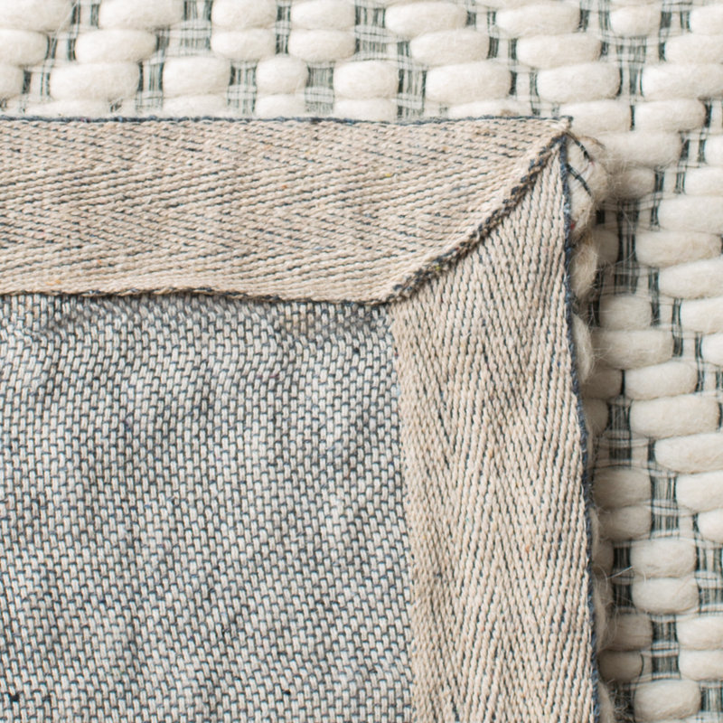 Ivory Geometric Flatweave Wool Area Rug, 3' x 5'