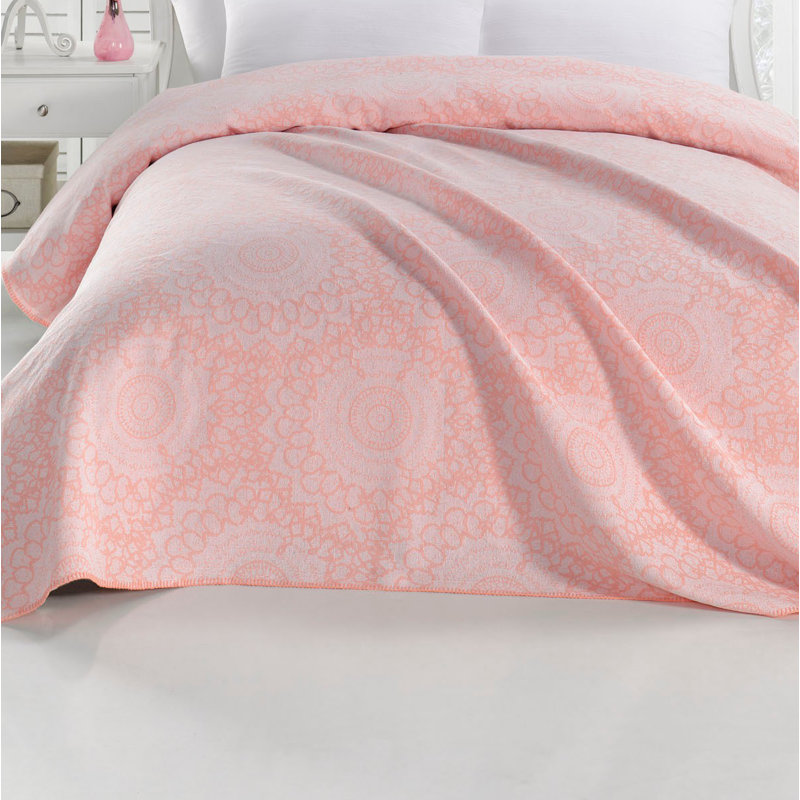 Couvre-lit / couvre-lit 100% coton Gerardo, Rose