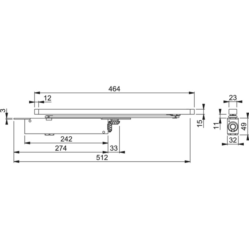 Amariya Concealed Door Closer Size 2-4, Satin Nickel