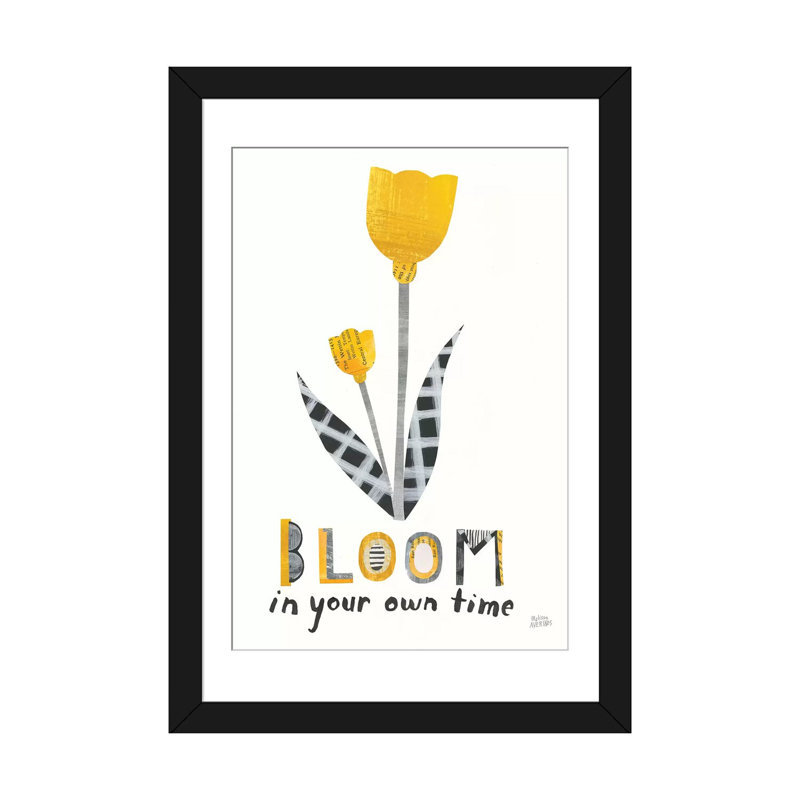 « fleuri boldly iv », impression sur toile tendue, Papier avec cadre noir, Blanc, H 32 po x l 24 po x P 1 po