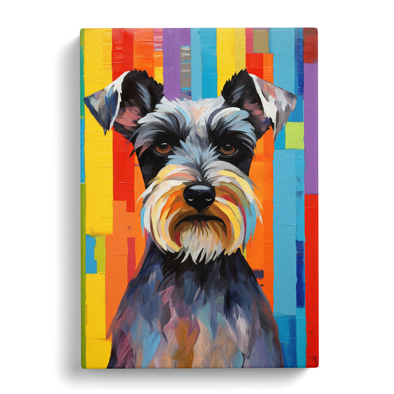 Schnauzer Colour Field - Rectangle Print, 50cm H x 35cm W x 3cm D
