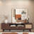 Fashionable Tv Stand With Soft-closing Door And Drop-down Door Cabinet, Smooth Waterproof Surface, 1 Drawer, Rattan Decoration And Open Shelves