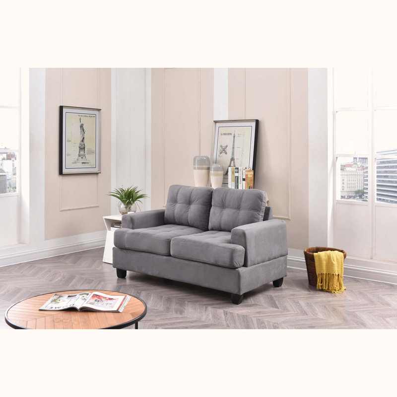 Causeuse 58 po Mccommon, Microfibre grise