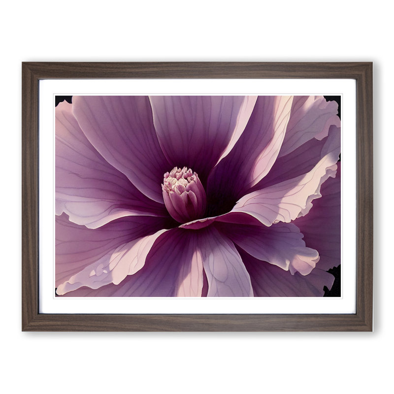Stunning Carnation Flower 1 Piece Single Picture Frame Painting, 25cm H x 34cm W x 2cm D, Walnut