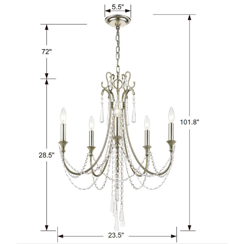 Labrecque 5 - Light Candle Style Empire Chandelier