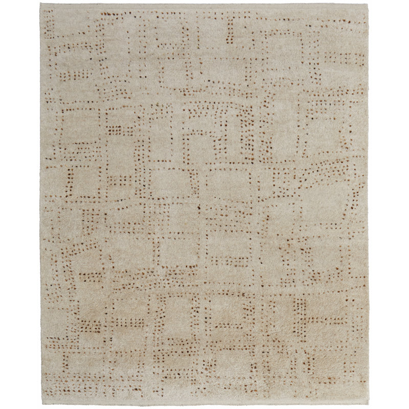 Truxel Modern Polka Dots, Tan/Brown Area Rug, Rectangle 8' x 10'