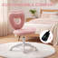 Mignon fauteuil de bureau sans accoudoirs, fauteuil de travail réglable en hauteur pour ordinateur, fauteuil de coiffeuse en molleton avec roues pivotantes, rose