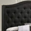 Grand lit à oreilles tapissier gris cuivré avec attrait raffiné, rembourrage confortable en tissu, style de chambre à coucher transitionnel pour grand lit, matériau de qualité, décor à dossier haut
