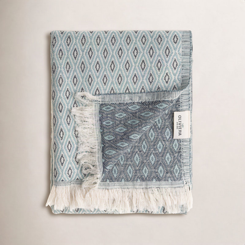 Serviette et jeté en coton Williar, Sage Green