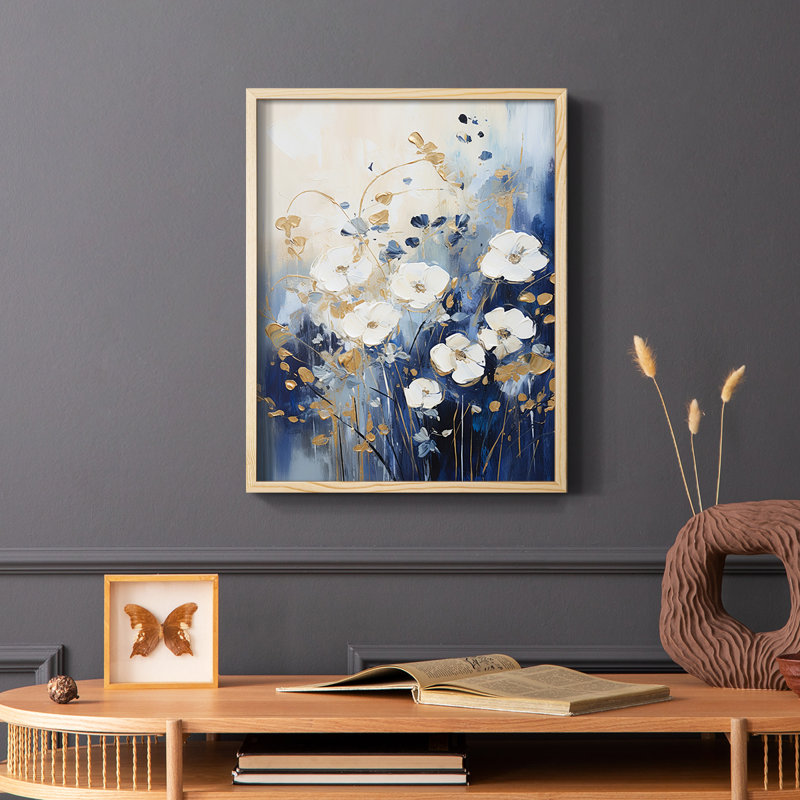 Série FLORAL CCLXV - reproduction encadrée de qualité supérieure - prête à être accrochée - aucun clou requis, Naturel