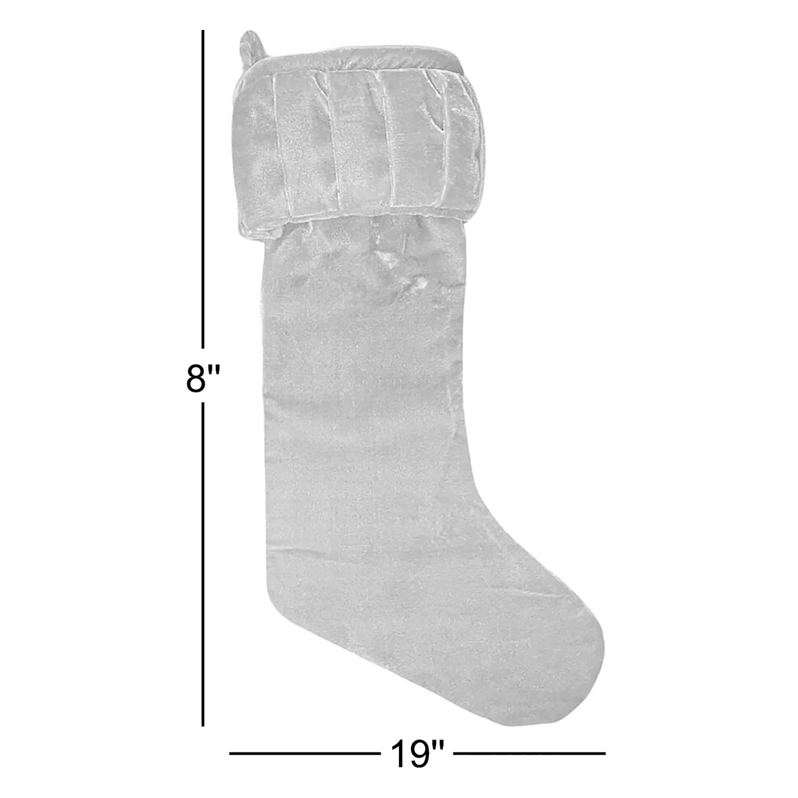 Vickerman Plush Velvet Christmas Stocking, Silver