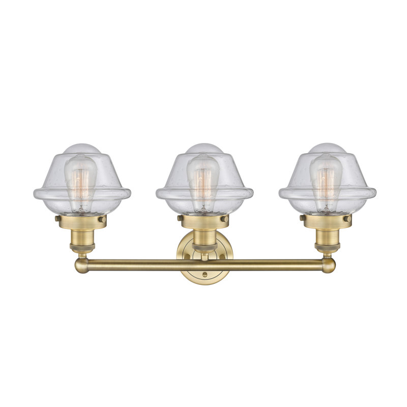 Éclairage pour meuble-lavabo à 3 lumières à intensité variable Grourke, Bullé, Laiton brossé