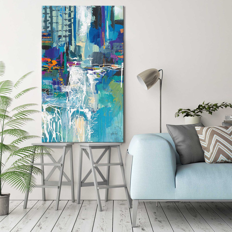 Motion par Jeanette Vertentes - Peinture, Toile tendue, H 48 po x l 28 po x P 1,5 po