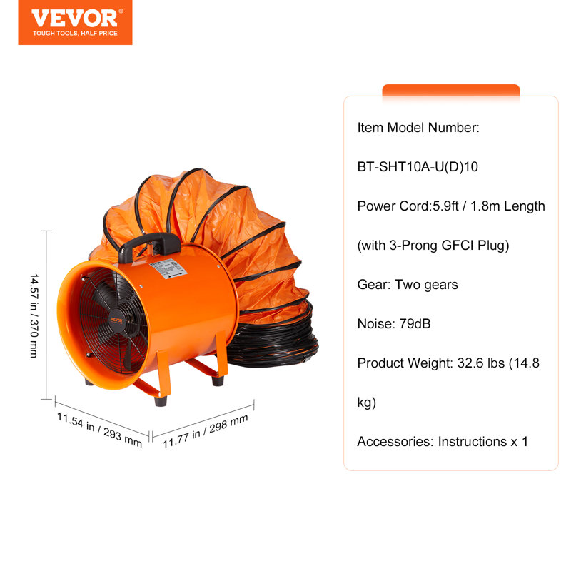 Ventilateur de ventilateur 14,57 po VEVOR