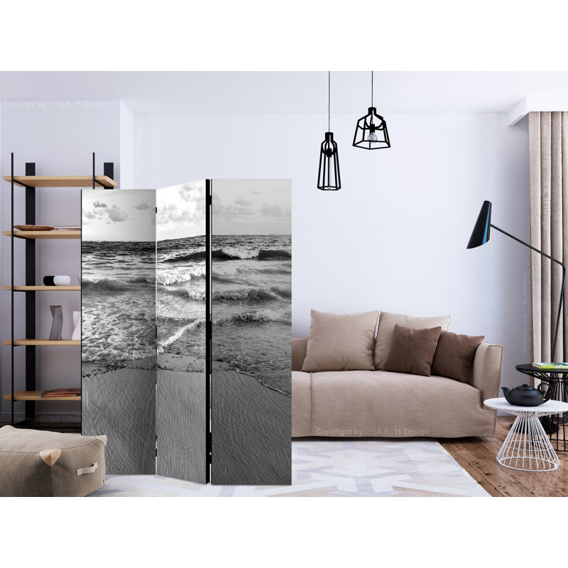 Glyda 135cm W x 172cm H 3 - Panel Solid Wood Folding Room Divider