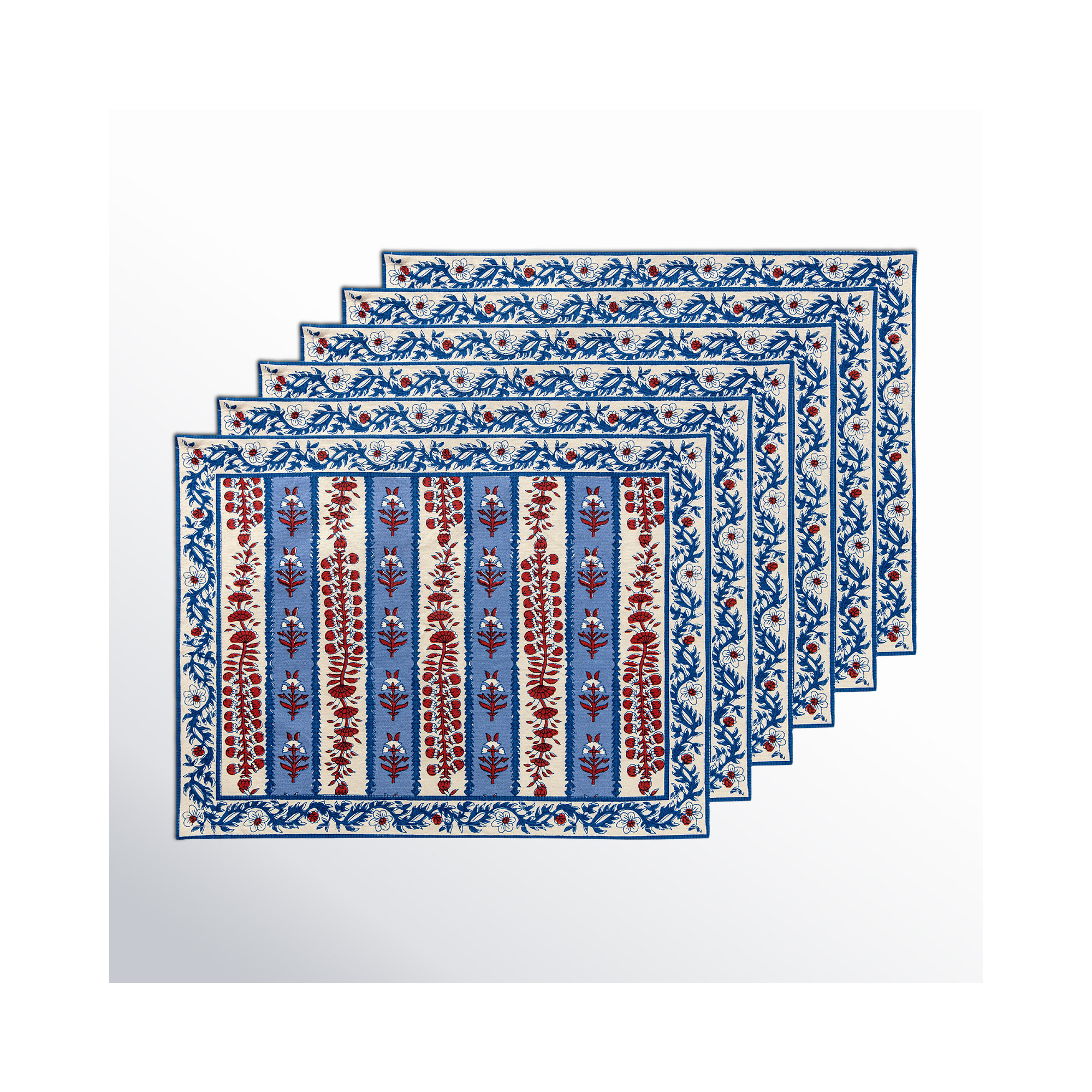 Charlemont Placemat 15" x 18", Red/Blue