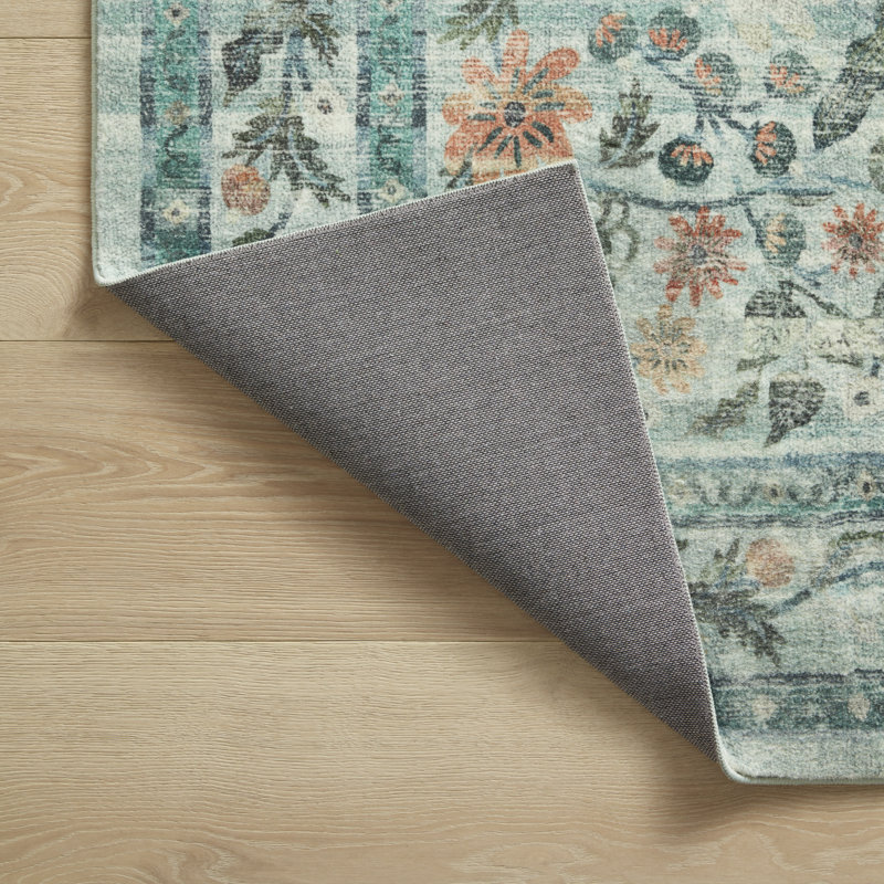 Rifle Paper Co. x Loloi Courtyard Sage Area Rug feat. CloudPile, Runner 2'6" x 9'6"