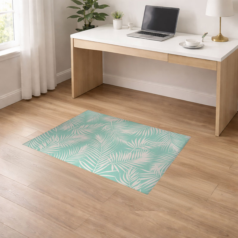 Tapis de bureau léger antidérapant Waving Palms, L 84 po x P 60 po, Comme neuf