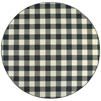 Crawfordville Power Loomed Plaid Area Rug 