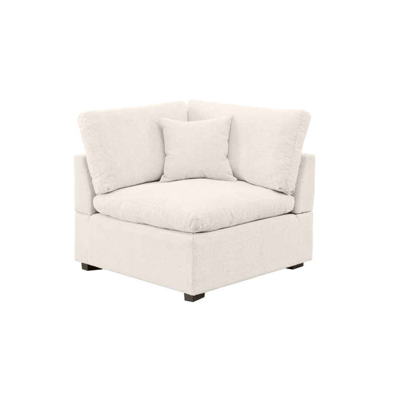 Module de chaise de coin rembourré en chenille, beige