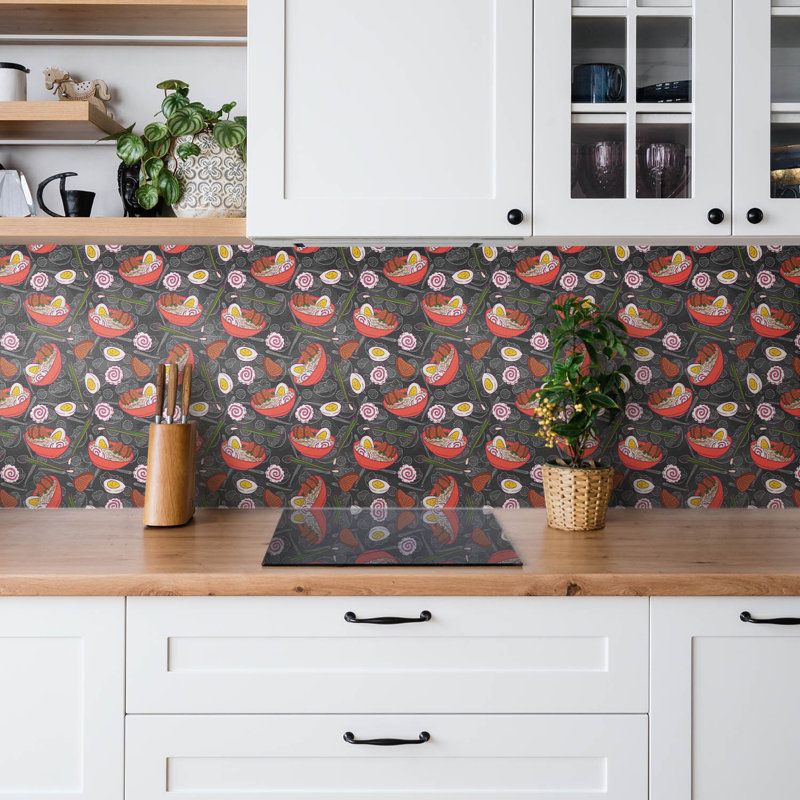 Self Adhesive Vinyl Splashback Wall Panel Sticker Tile Peel Stick 100x50 cm Ramen soup