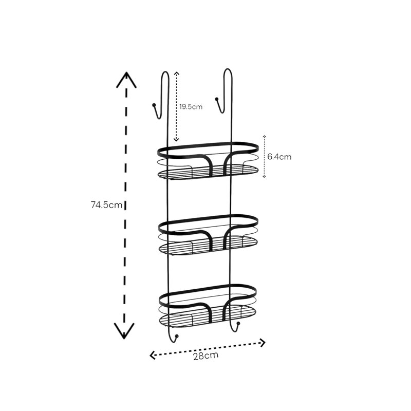Bodin Over-the-Door Shower Caddy, Matte Black