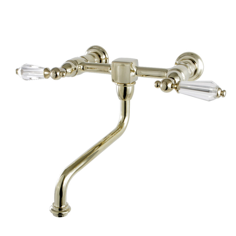 Wilshire Wall Mounted Bathroom Faucet, Polished Brass