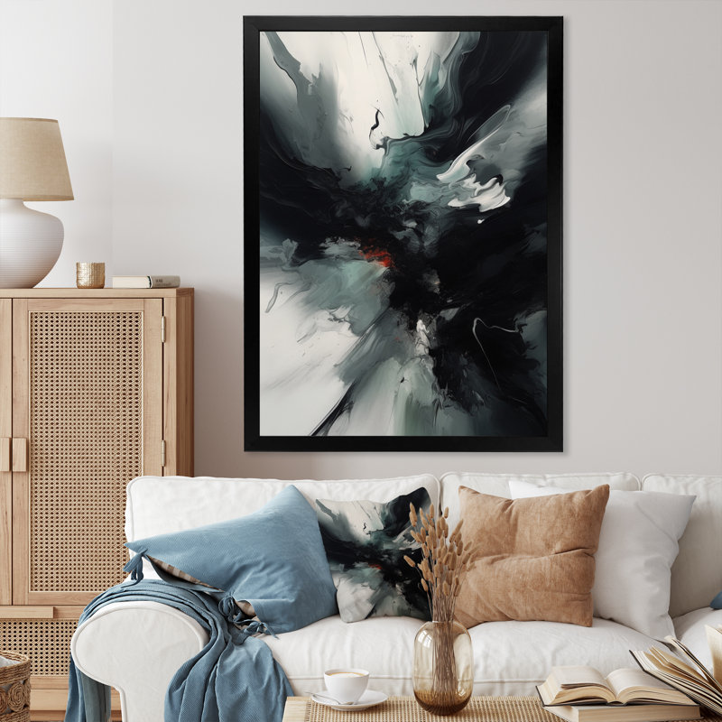 Boaz abstrait mouvements liquides II, Cadre photo noir, H 20 po x l 12 po x P 1 po
