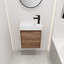Meuble-lavabo de 18 po avec lavabo simple - grand espace de rangement, lavabo en céramique, design classique, salle de bain en ébène brun, lavabo de qualité, style épuré,