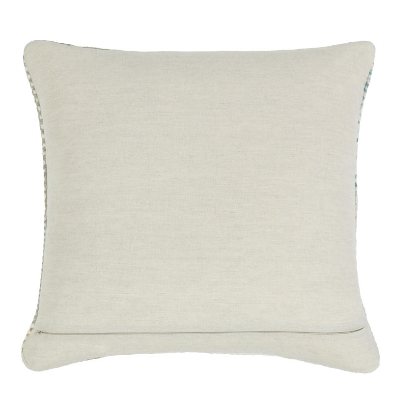 Handwoven Multicolor Jute Blend 22" Square Throw Pillow