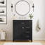 Meuble-lavabo noir de 30 po avec lavabo en céramique et beaucoup de rangement