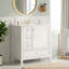 Meuble-lavabo autoportant de 30 po avec lavabo, 2 tiroirs et portes à fermeture en douceur-133678043