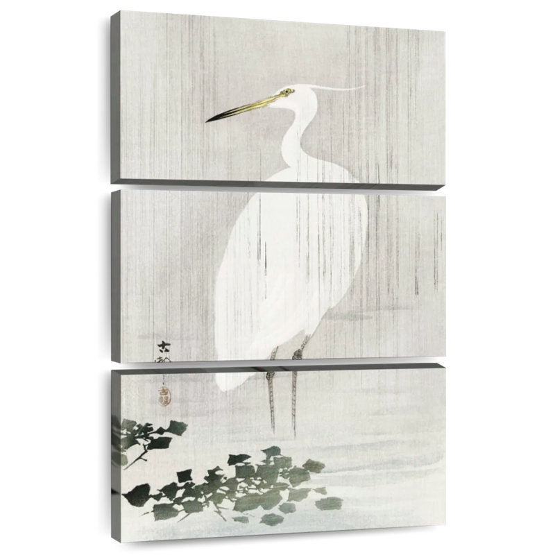 Brampt Egret In Rain, 38" H x 24" W