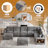 8pcs Compression Module Sectional With Bookshelf Ottoman-1478187397