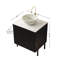 Ensemble de meuble-lavabo moderne noir avec lavabo en céramique durable et grand rangement