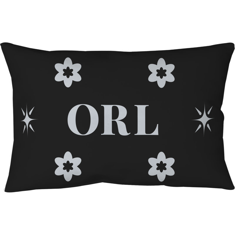 Coussin 17 po x 18 po, Noir, argent et couleurs de basketball Orlando