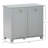 HOMCOM Tilt-Out Laundry Sorter Cabinet, Bathroom Storage Organizer with Two-Compartment Tilt-Out Hamper, Gray-1880044601