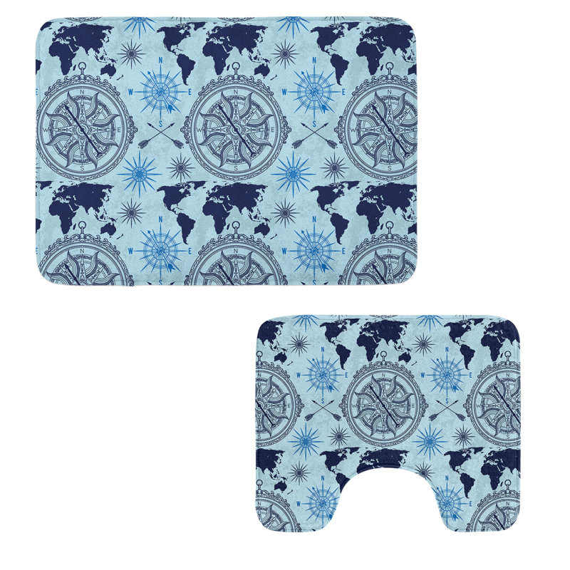  Ensemble 2 pièces de tapis de salle de bain Compass