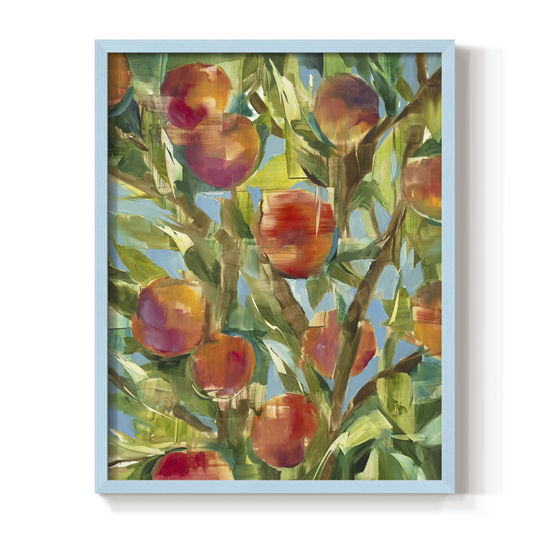 Just Peachy, reproduction encadrée - bois massif, H 21 po x l 17 po, Bleu