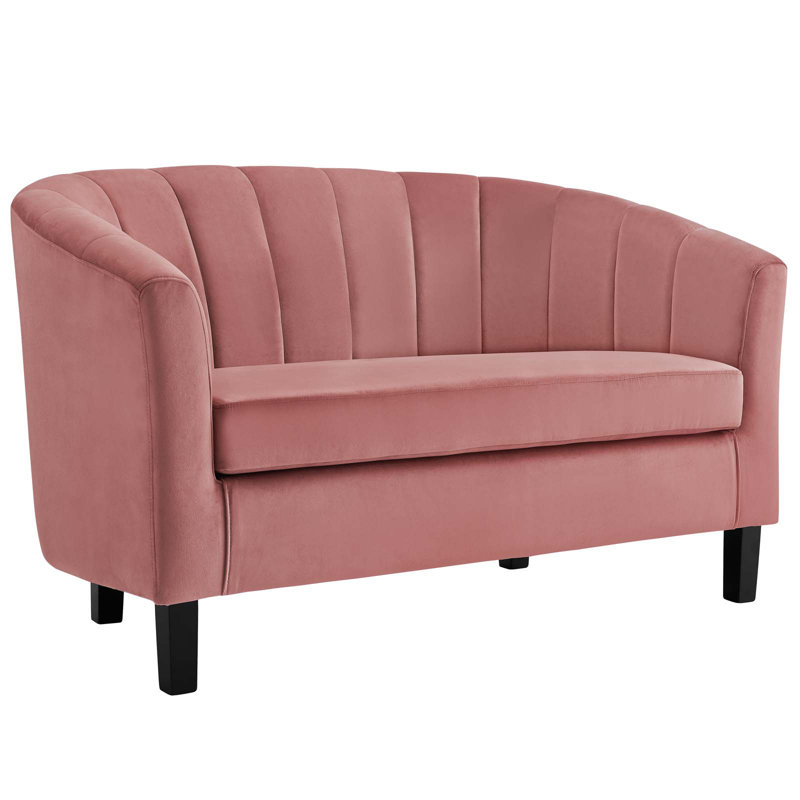 Prospect Channel Tufted 3 Piece Performance Velvet Set, Dusty Rose