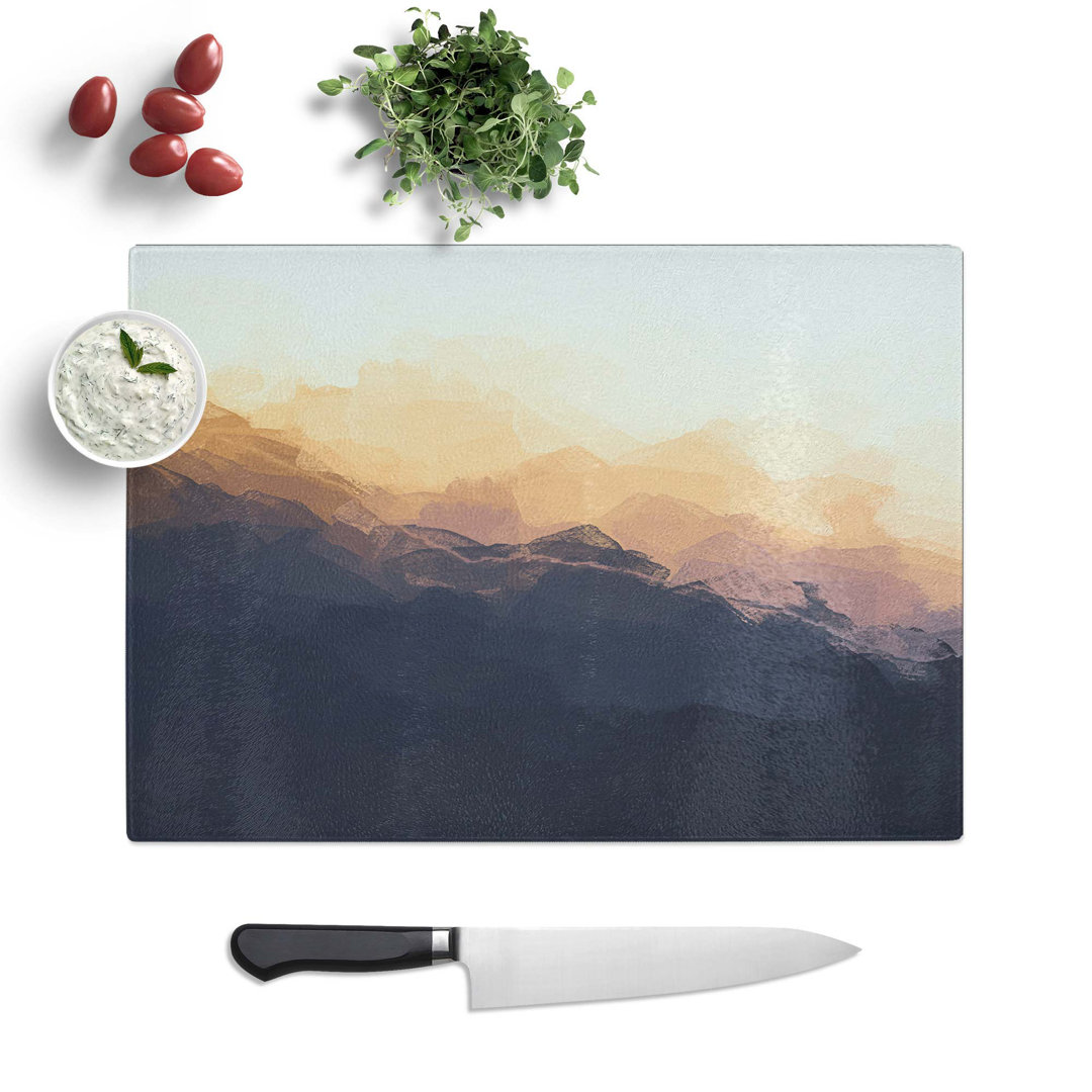 Tempered Glass the Peak of a Mountain in Abstract Chopping Board